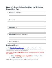 Illustrative PwnHero archive thumbnail for Week 1 Lab Introduction to Science Question Set; source document not shown