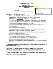 Illustrative PwnHero archive thumbnail for Acctg 332 Spring 2017 Group Midterm exam instruction page; source document not shown