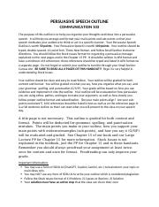 Illustrative PwnHero archive thumbnail for C 103 Persuasive Speech Outline Handout AI; source document not shown