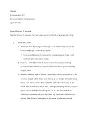 Illustrative PwnHero archive thumbnail for C 103 Persuasive Speech Outline; source document not shown