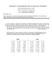 Illustrative PwnHero archive thumbnail for Civil Mid Term Prob and Statistics FALL 2020 online; source document not shown