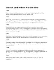Illustrative PwnHero archive thumbnail for French and Indian War Timeline; source document not shown