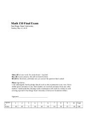 Illustrative PwnHero archive thumbnail for Math 150 Final Exam Sp 2019; source document not shown